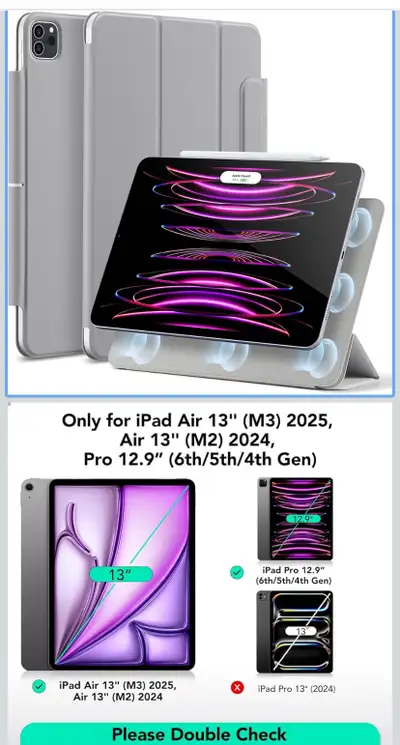 ESR for iPad Pro 12.9 6th/5th/4th Gen, iPad Air 13 Inch Case M3, View more