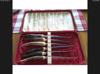 Vintage Horn Handle Knives Set (England) $150