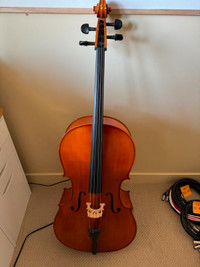 Eastman VC100 4/4 Cello with soft case and bow