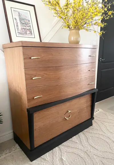 refinished mcm tall dresser, View more