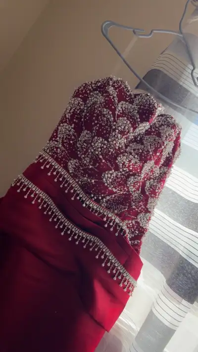 Red Beaded Prom Dress, View more