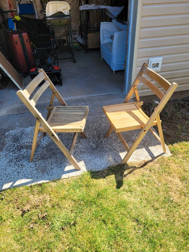Teak folding patio chairs in Patio & Garden Furniture in Cole Harbour