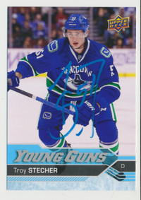 TROY STECHER VANCOUVER CANUCKS EX-RARE UD SIGNED YOUNG GUNS CARD