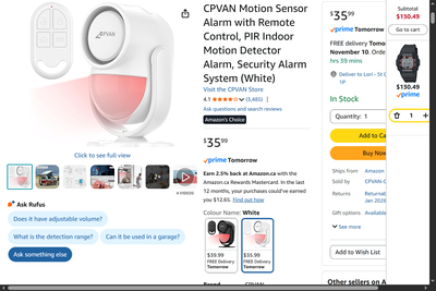 CPVAN Motion Sensor Alarm with Remote Control, PIR Indoor Motion, View more