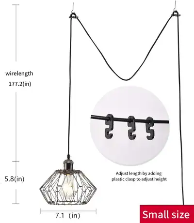 NEW Hanging Plug-in Metal Industrial Pendant Light (MKONOL), View more