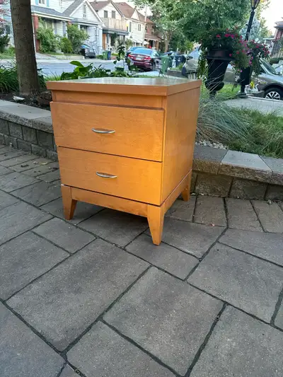 Wooden Nightstand with 2 Drawers, View more