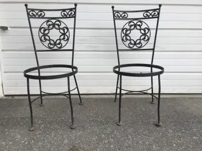 Vintage Wrought Iron Patio Chair Frames – Set of 2 (Project), View more