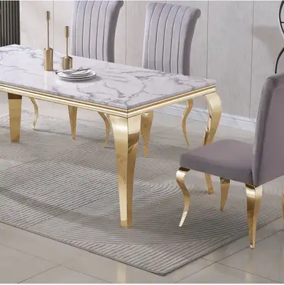Brand New Connie Faux Marble Dining Table- still inside the box, View more