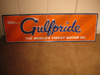 Rare... GULF OIL 'Gulfpride' Horizontal Metal SIGN