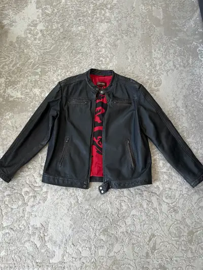 Danier Leather Jacket  Men's XL Cafe Racer  Dragon Print Moto., View more