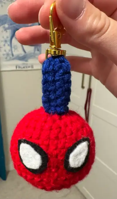 The Amazing Spider-man Crochet Keychain, View more