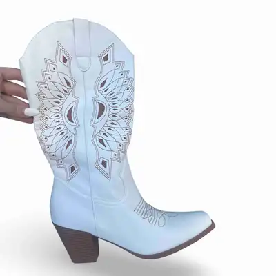 White Cowboy Boots – SHEIN (Brand New) - Size 8.5, View more
