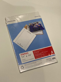 New Package of 4, Staples 11x14-inch Cardboard Mailers