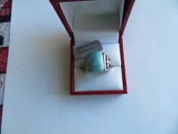 STAINLESS STEEL TURQUOISE RING