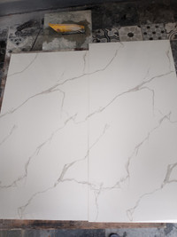 Large format 2'x4' marble tiles