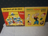 2 LP's Popeye and The Smurfs