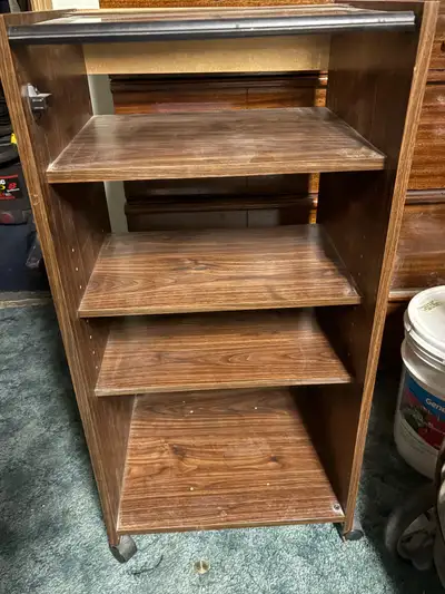 This shelving unit on wheels offers convenient storage and mobility, making it a versatile addition...