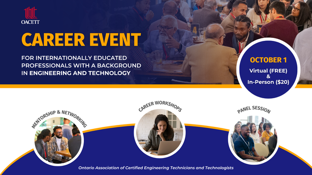Hybrid Career Event - Internationally Educated Engineering Techs