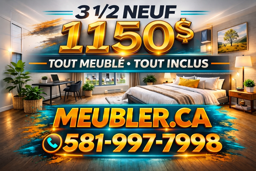 Étudiant(e) un 3 1/2 tout tout tout inclus ! Immeuble rénové à neuf ! Voisin du cégep de Sainte-Foy,...