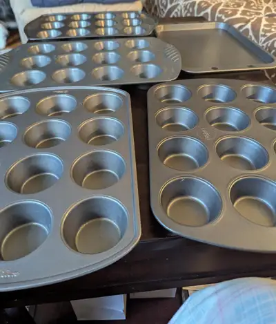 3 Wilton & 1 Pillsbury Non-Stick Muffin/Cupcake Pans & Sheet Pan, View more