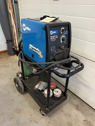 Millermatic 211 Auto Set Welder on Cart w/ Welding Gas, View more