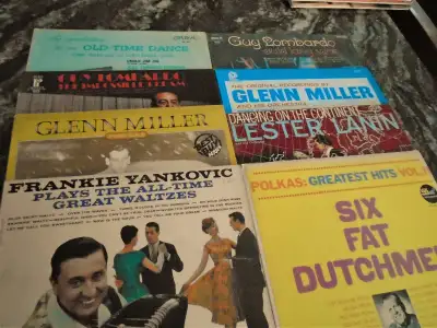 16 LPs of old time dance, polka and big band music, View more