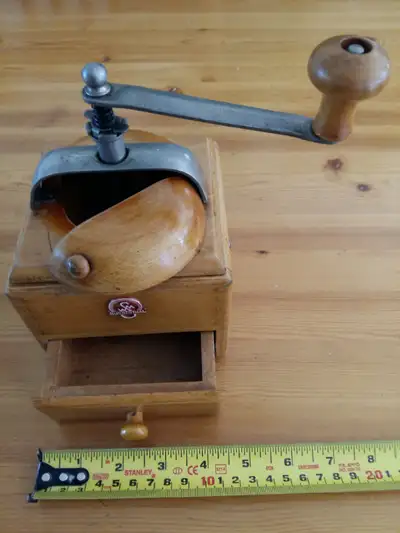 Grinder Mill, antique, made out of wood. Grinding mechanism made, View more