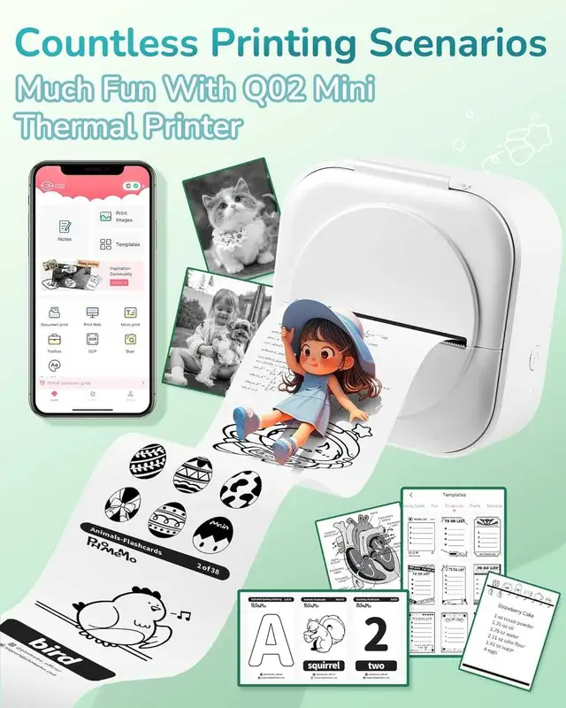 Itari Q02 Mini Bluetooth Sticker Printer – Inkless, Portable,  in Cameras & Camcorders in City of Montréal - Image 3