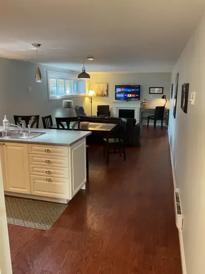 Available for JUNE! 3 months minimum Fully furnished, newly painted, private entrance, legal basemen...