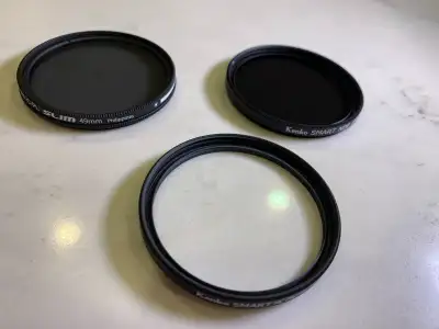 Kenko SLIM KIT Clr, CPL, ND8 49mm filters photography video, View more
