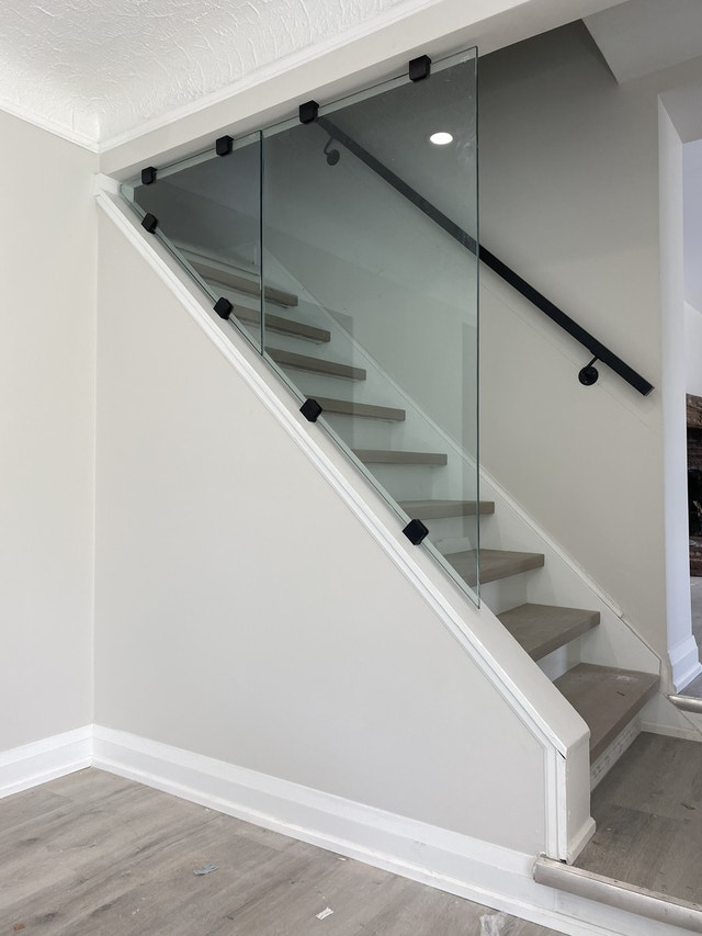 STAIR GLASS RAILING DECKS BALCONIES PORCH ENCLOSURES PARTITIONS Decks