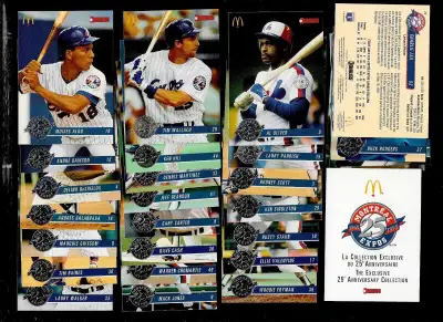 1993 McDONALD'S  MONTREAL EXPOS 25th Anniversary Full Card SET, View more