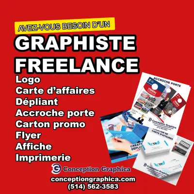 Graphiste – Logo, Cartes d’affaires, Site web, Imprimerie, View more