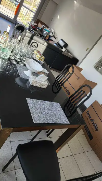Free dining table and 6x chairs, View more