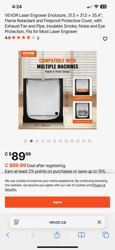 3D printer enclosure 31.5 31.5 35.4  60$ or trade for halo nerf , View more