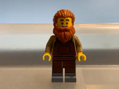Lego Ideas Blacksmith - Male, Reddish Brown Apron, Dark Orange Beard #idea082 - $10
