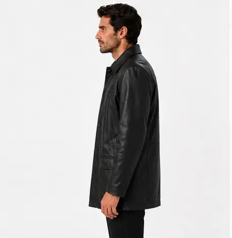 Men’s Classic Black Leather Coat 4XL in Men's in Oshawa / Durham Region - Image 6