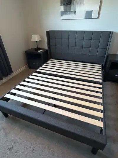 Queen bed frame with headboard. , View more