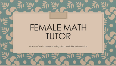 I am an experienced Math tutor with Masters degree from renowned Canadian University.I offer ONE ON...