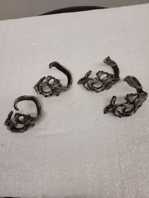 VTG Set of 4 Seagull Pewter Floral Napkin Rings in Arts & Collectibles in Dartmouth