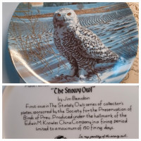 The Snowy Owl Collector Plate by Jim Beaudoin.