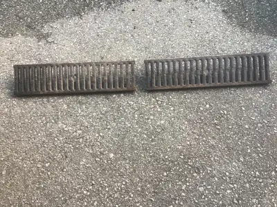 9 - SOLID Cast Iron Grates & Covers - 2o" x 5" - each $25, View more