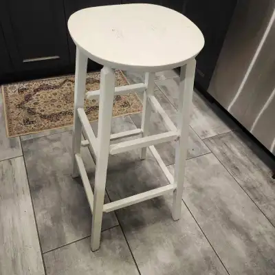 White Painted Wooden Bar Stool, View more
