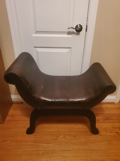 Brown Faux Leather Vanity Stool/Bench, View more
