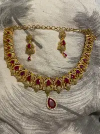 Indian used Magenta necklace