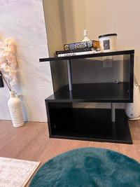 Chic All-Black Modern Asymmetrical Living Room Decor Side Table