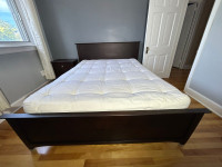 Bed + Mattress + Bed side Table (Solid wood)