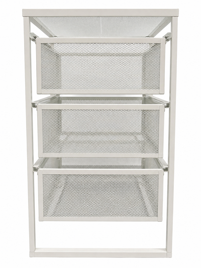 White metal mesh storage drawer units in good condition. Great for closets, bedrooms, bathrooms, off...