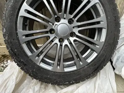 Winter Tires and Aluminium Alloys 225 50R17 size for sale. Almost new. Drove one season.