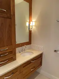 Bathroom Sconces with Linen Shades